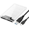 Бокс для накопителей 2.5" USBTOP SATA – USB-C – USB3.0 (пластик, прозрачный)